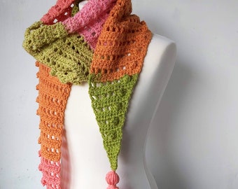 Crochet Scarf One Skein Caron Cake Yarn - Pattern PDF Download