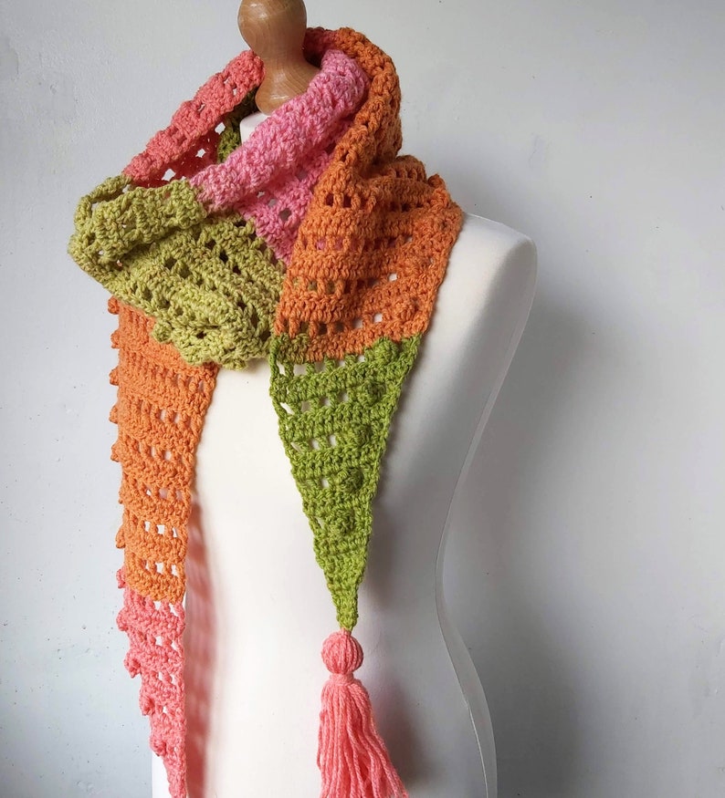 Crochet Scarf One Skein Caron Cake Yarn Pattern PDF Download image 1