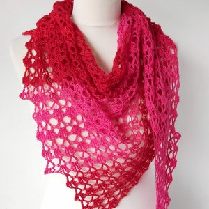 Crochet Shawl Pattern One Skein Asymmetric crochet scarf easy pattern PDF image 3