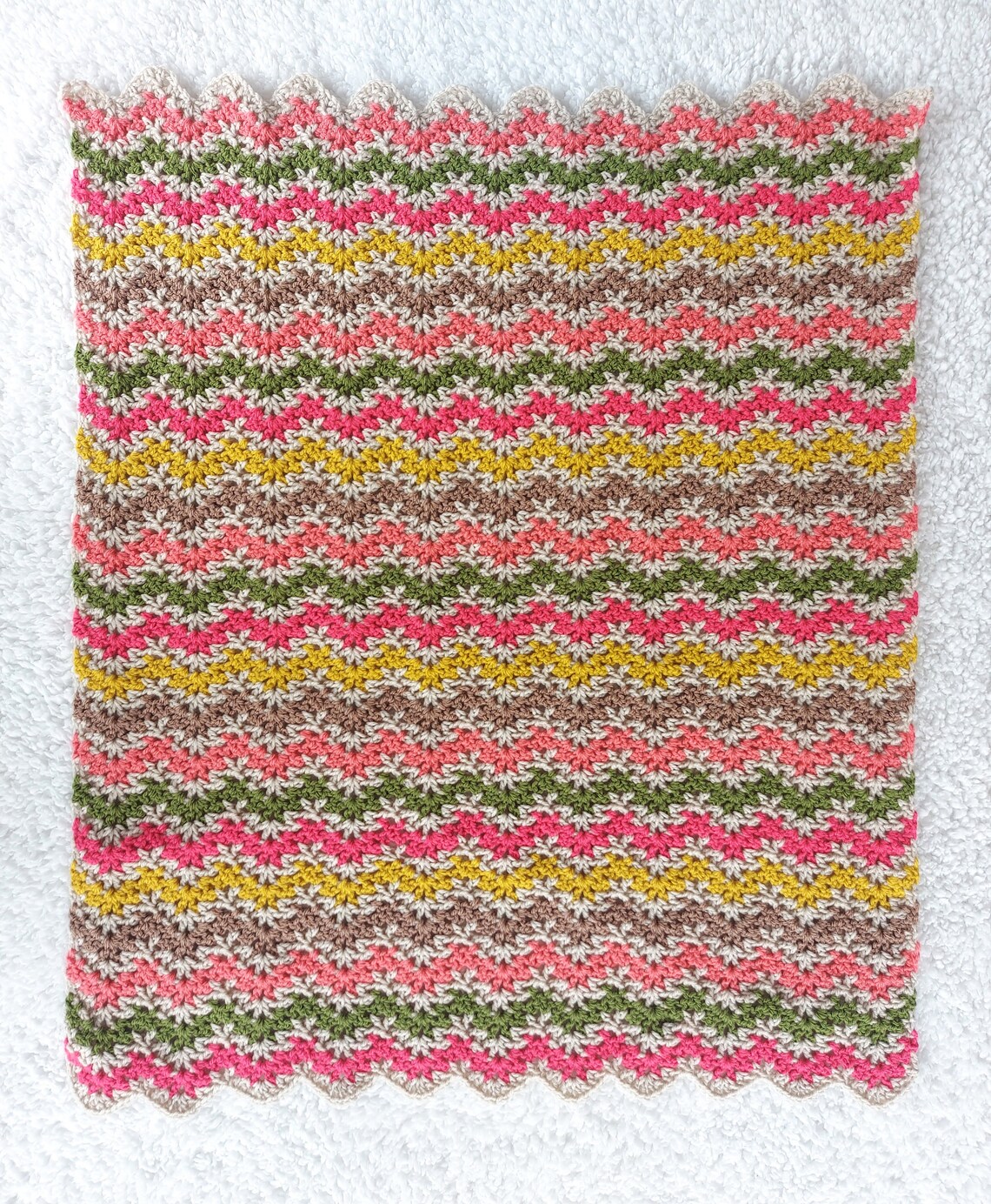 Crochet Ripple Baby Blanket Pattern Lacy V Stitch Blanket - Etsy