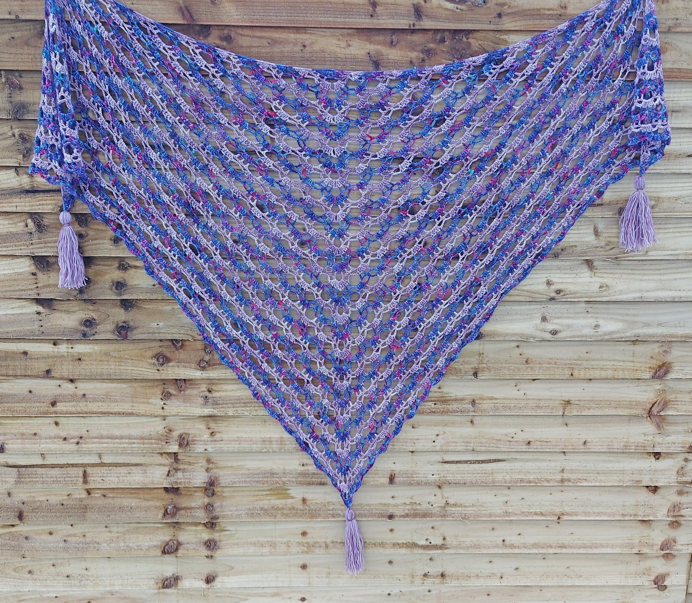 Crochet Lace Triangle Shawl Pattern - Faded Blooms - Etsy