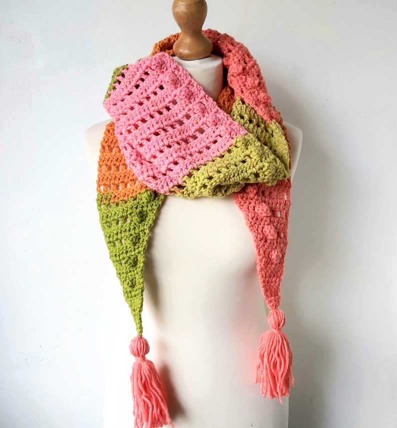 Crochet Scarf One Skein Caron Cake Yarn Pattern PDF Download image 2