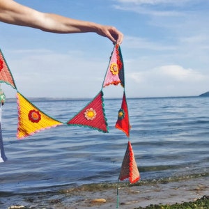 Crochet Summer Festival Garland Bunting Flags PDF Boho