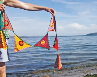 Crochet Summer Festival Garland Bunting Flags PDF Boho