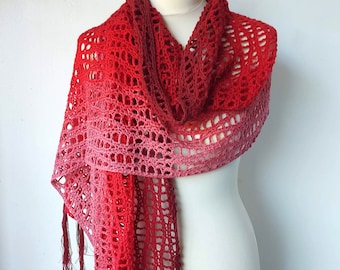 Crochet Wave Wrap Pattern PDF Gradient Yarn cake