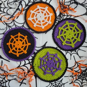 Halloween Crochet Coasters - Spiderweb Coasters PDF