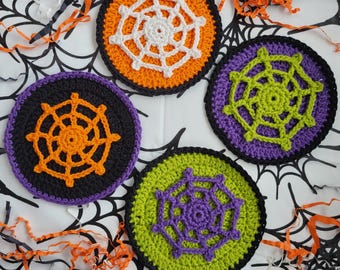 Sottobicchieri all'uncinetto di Halloween - Sottobicchieri ragnatela PDF