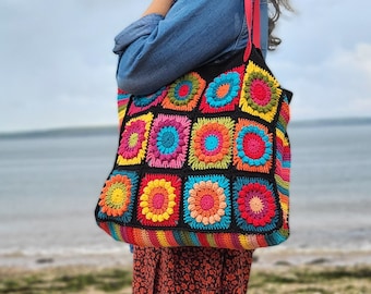 Buy Crochet Granny Square Bag PDF Pattern Sunflower Squares