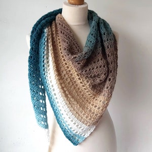 Crochet Cake Yarn Shawl One Yarn Cake Asymmetric easy pattern PDF image 3