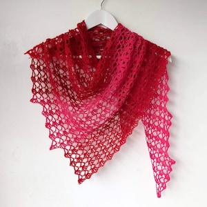 Crochet Shawl Pattern - One Skein - Asymmetric - crochet scarf easy pattern PDF