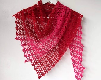 Crochet Shawl Pattern - One Skein - Asymmetric - crochet scarf easy pattern PDF