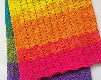Häkelmuster für eine Wellendecke (einfache Babydecke, PDF)