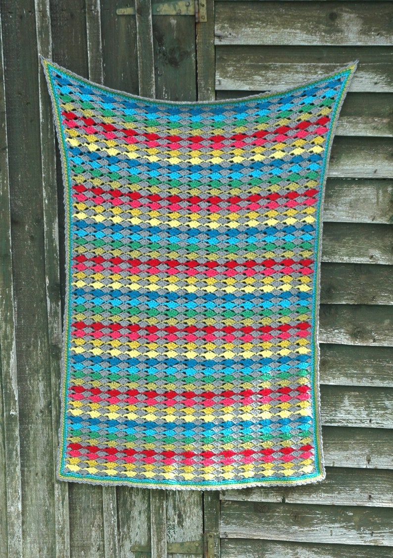 Crochet Blanket Pattern modern crochet rainbow crochet baby blanket crochet throw image 3