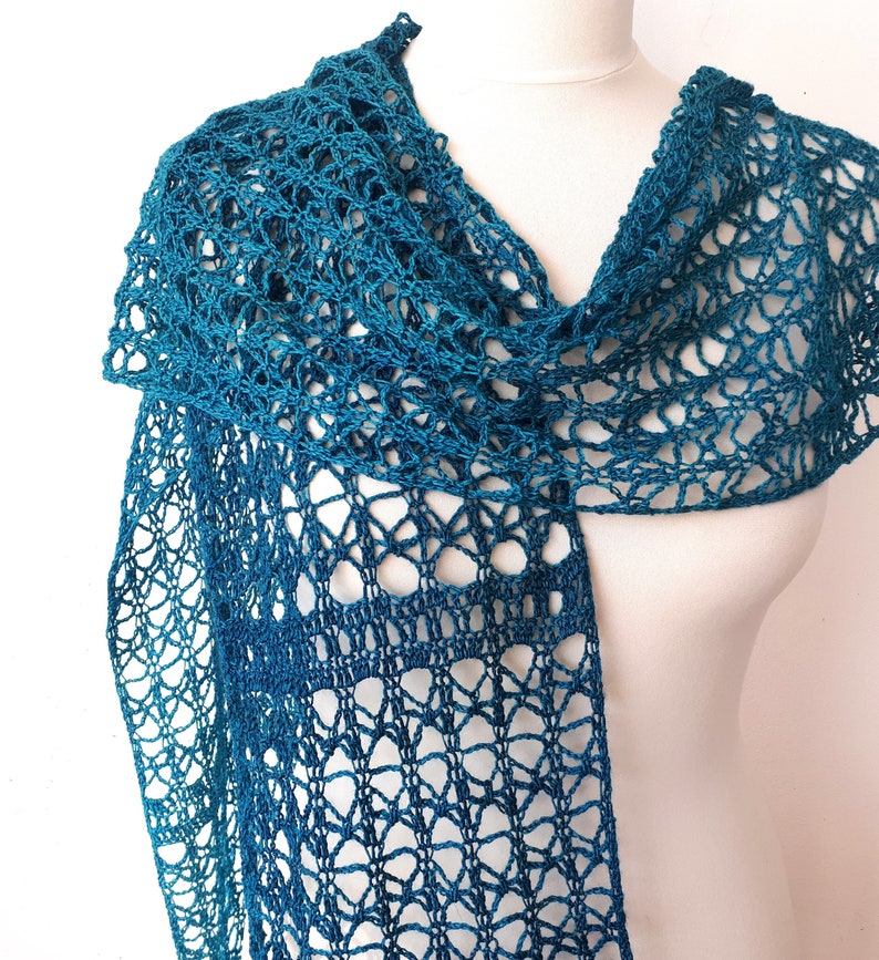 Crochet Lace Scarf Pattern PDF Easy and Delicate stitch for Crochet Wrap image 3