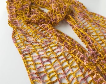 Crochet Lace Scarf Pattern PDF - Easy and Delicate stitch for Crochet Scarf