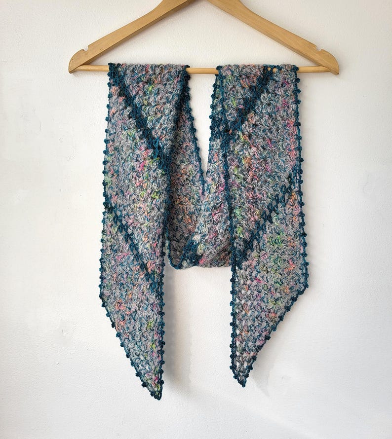 Picot-Edge Neck Scarf crochet scarf pattern listing photo by AnnieDesign