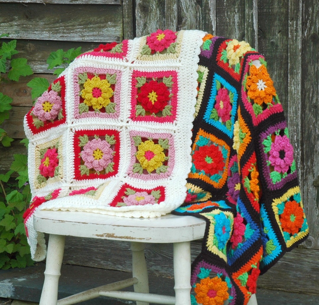 Vintage Flower Crochet Blanket Pattern: Retro Baby Throw