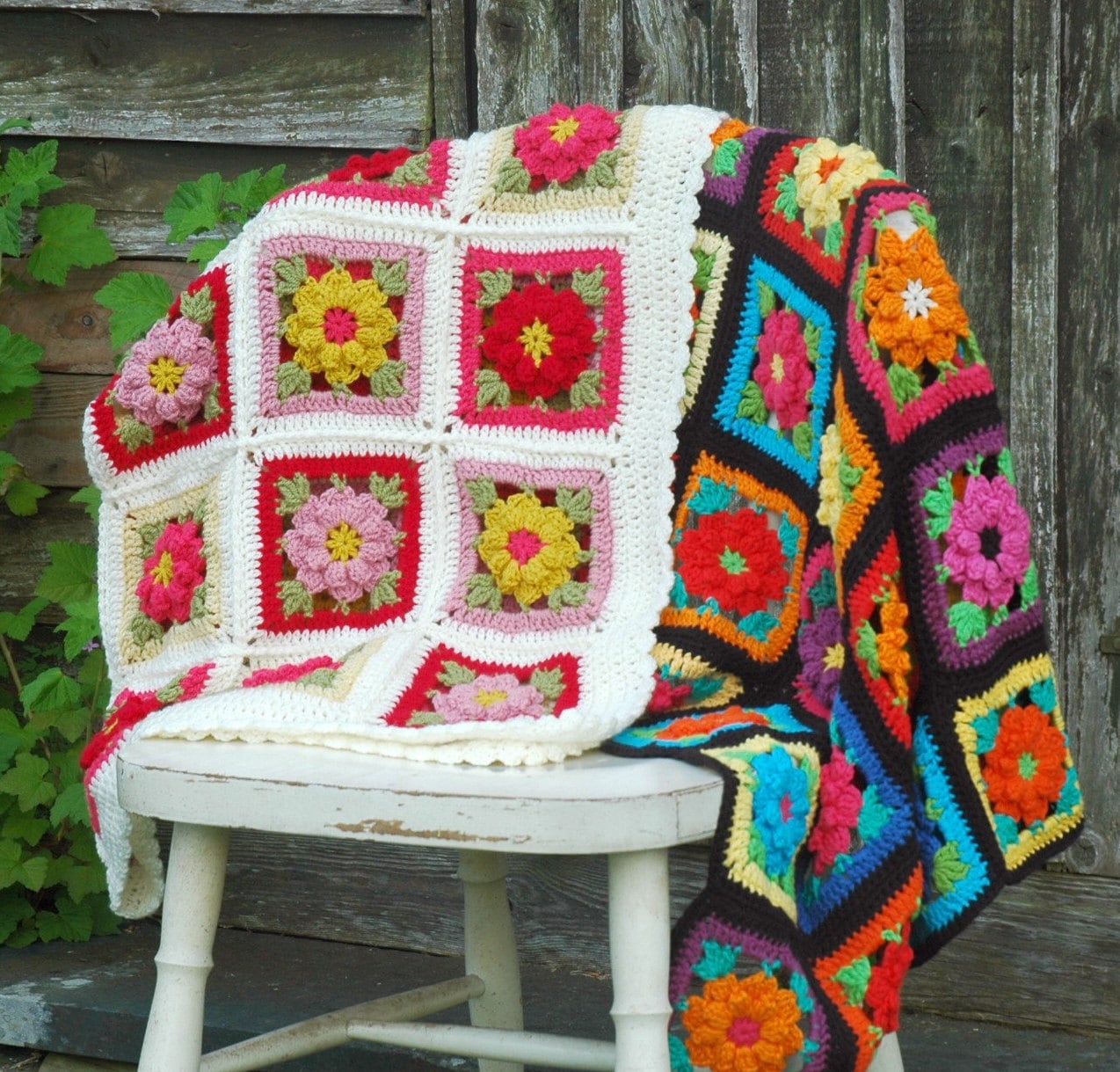 Vintage Flower Crochet Blanket Pattern: Retro Baby Throw (PDF