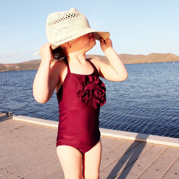 SALE- Plumberry Halter Swimsuit for toddler and girl