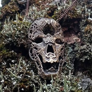 Memento Mori Bronze Necklace image 2