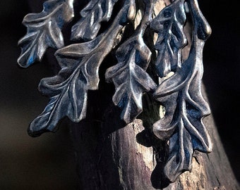 Oak Leaves - Earrings in Bronze or Silver