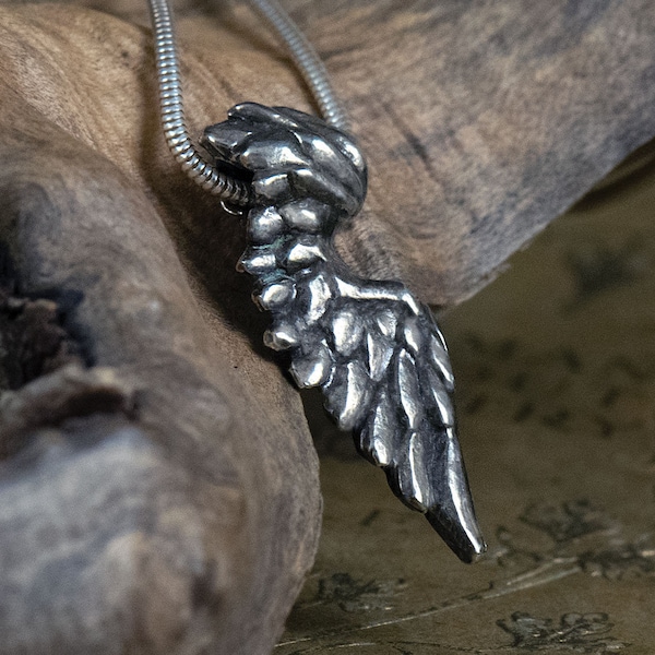 Little Angel Wing  -- Handmade Bronze Pendant