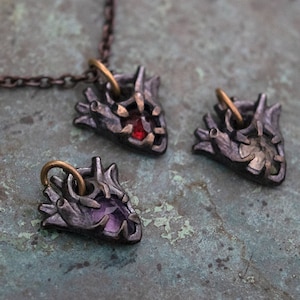 Micro-Miniature Anatomical Heart - Gemstone Charm in Bronze or Silver