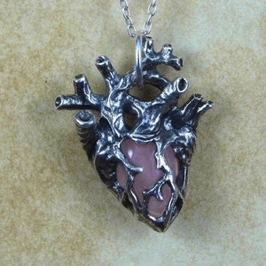 Kind Heart -- Rose Quartz Anatomical Pendant