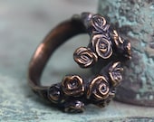 Hedge Rose - Adjustable Spiral Ring in Bronze Silver