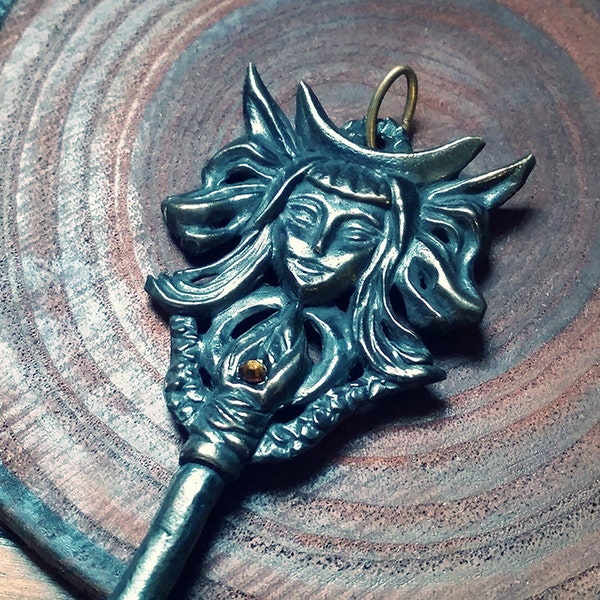 Key of Hecate -- Handmade Pendant in A Choice of Solid Silver or Bronze