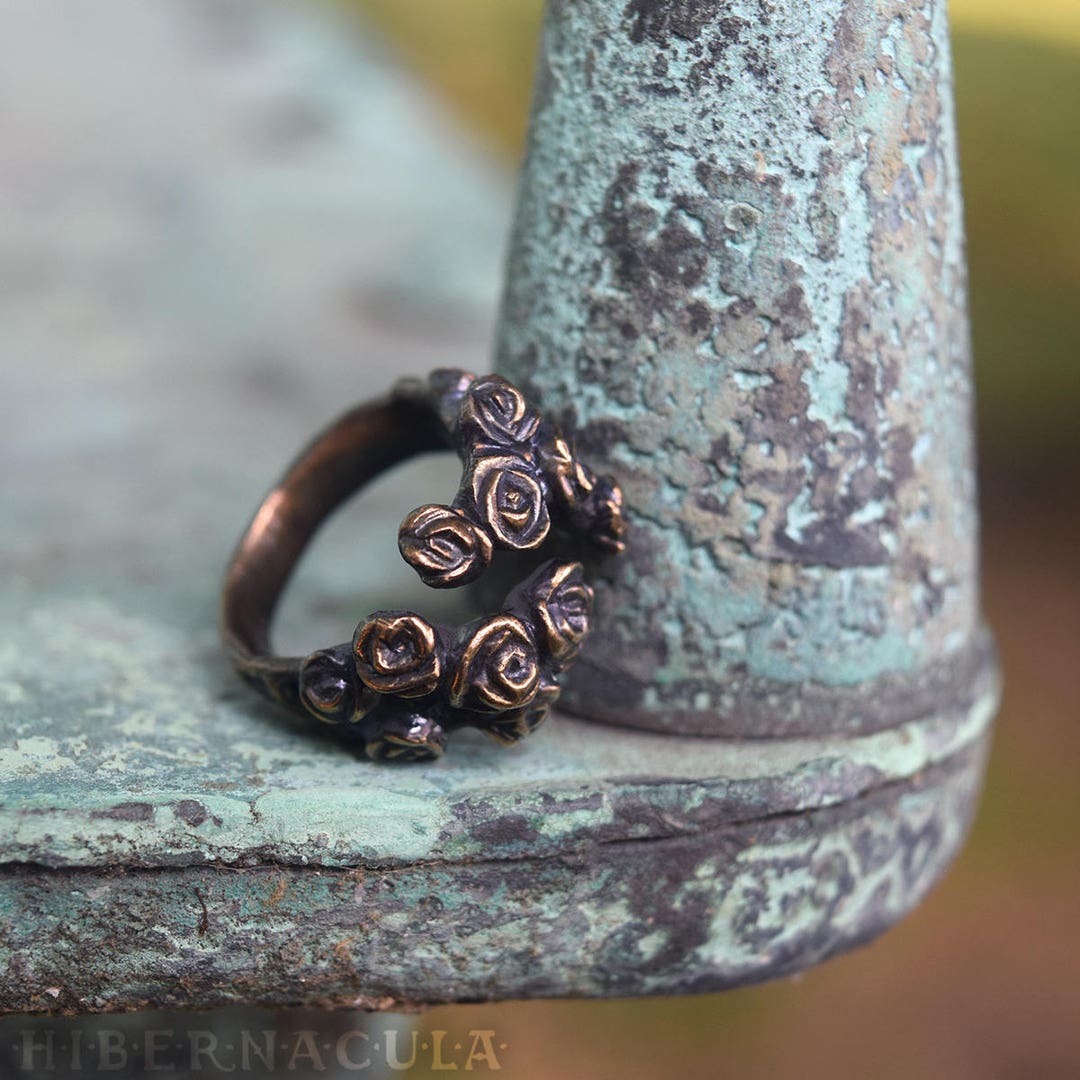 Hedge Rose Adjustable Spiral Ring in Bronze Silver Canada