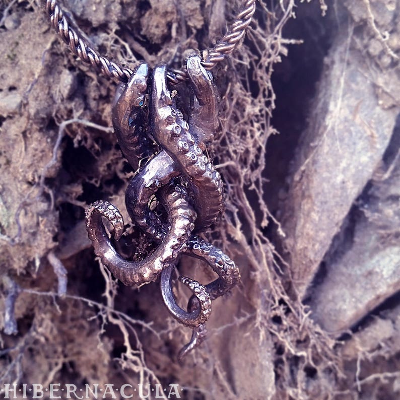 Tentacle Trinity Bronze Necklace image 2