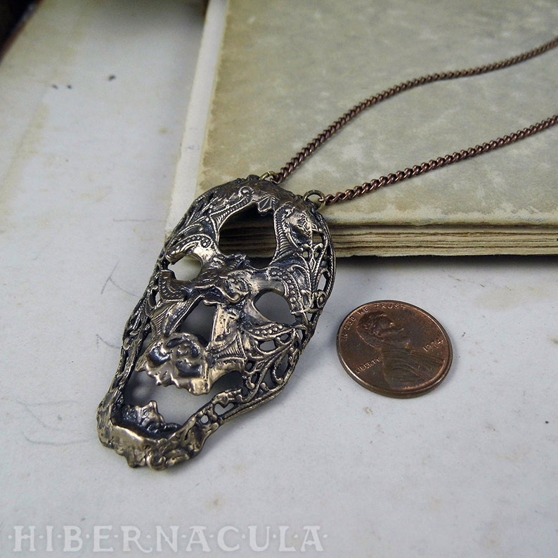 Memento Mori Bronze Necklace image 5