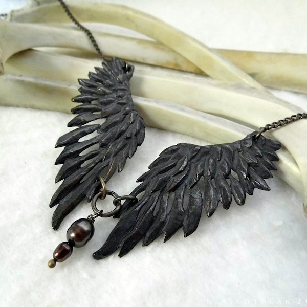 Thieving Magpie -- Handmade Necklace in a Choice of Bronze or Silver