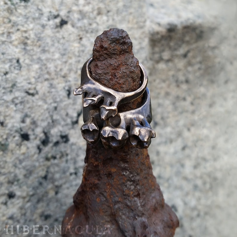 Omnivore Tooth Ring in Bronze or Silver image 4