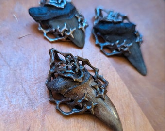 Leviathan - Fossil Megalodon / Mako Shark Tooth in Bronze