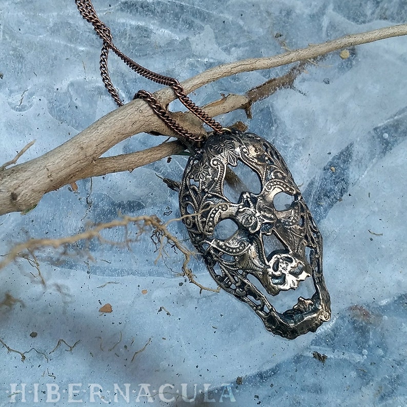 Memento Mori Bronze Necklace image 4