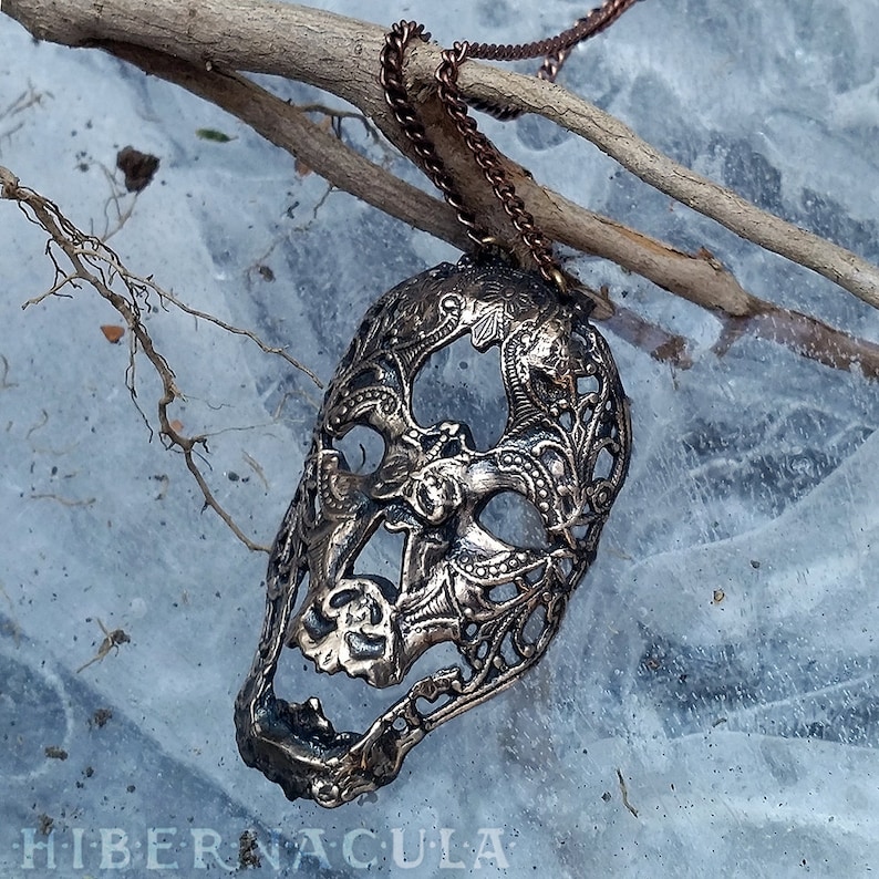 Memento Mori Bronze Necklace image 1