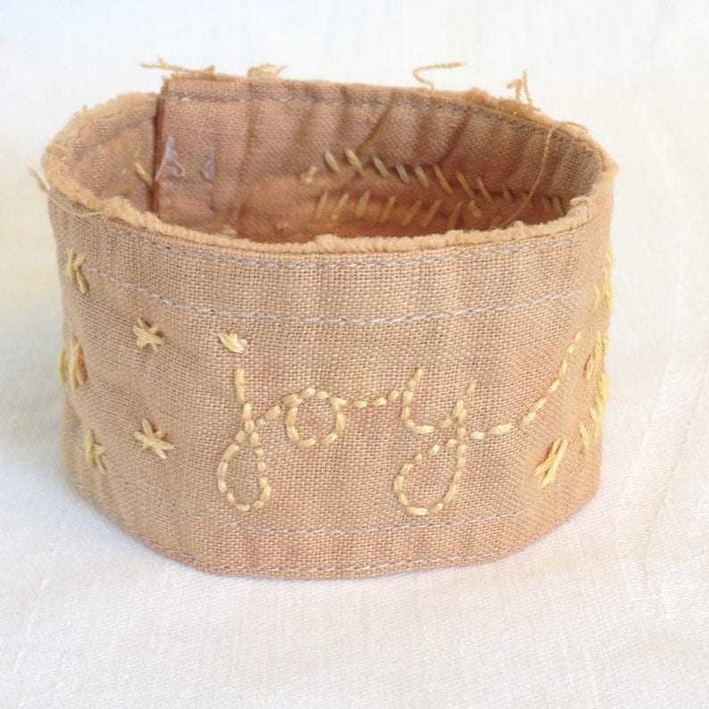 Wrist Cuff Bracelet Repurposed Fabric Natural Dyes Hand Etsy