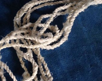 Multi Strand Necklace/Bracelet Hand Twisted Twine of Repurposed Silk Scrap Fabric