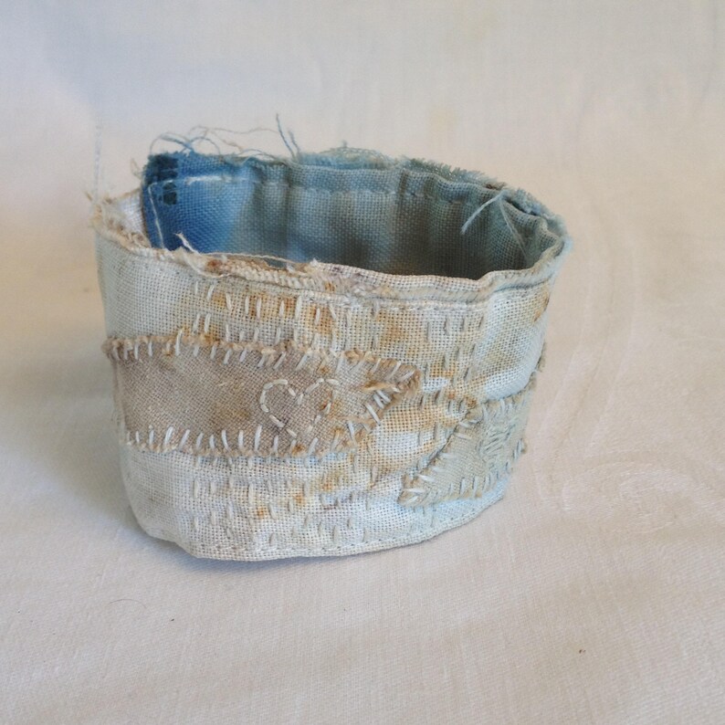 Wrist Cuff Bracelet Repurposed Fabric Natural Dyes Hand Etsy