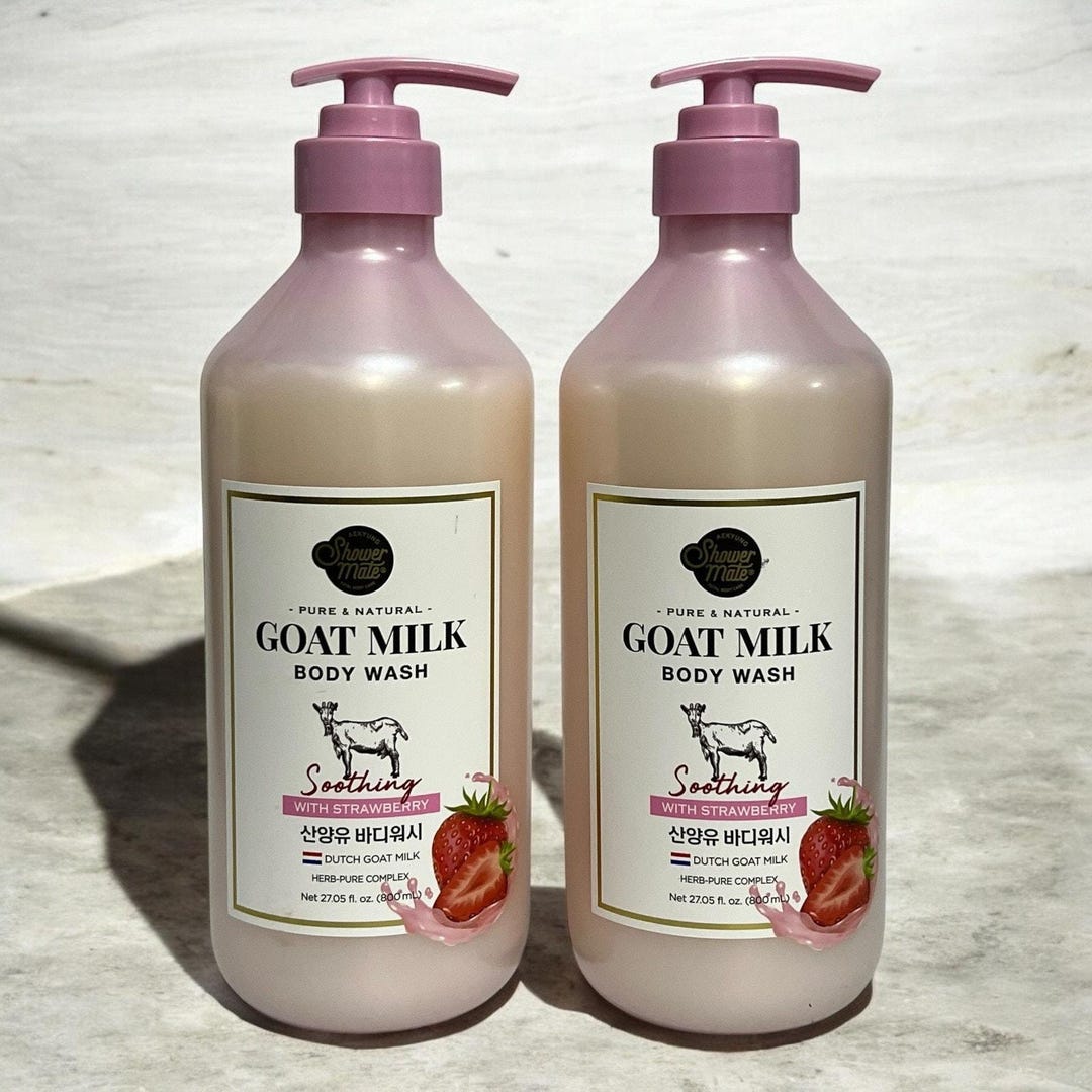 Korean Shower Mate Dutch Goat Milk STRAWBERRY Body Wash NOURISHING 27 Oz 2PK - Etsy