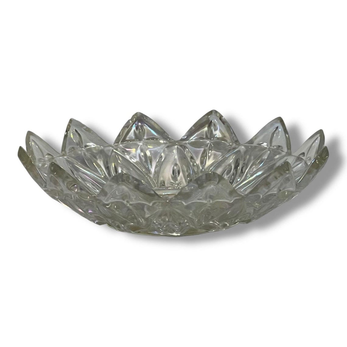 Vintage Federal Glass 1950's Clear Glass Flower Petal Pattern Dish Bowl ...