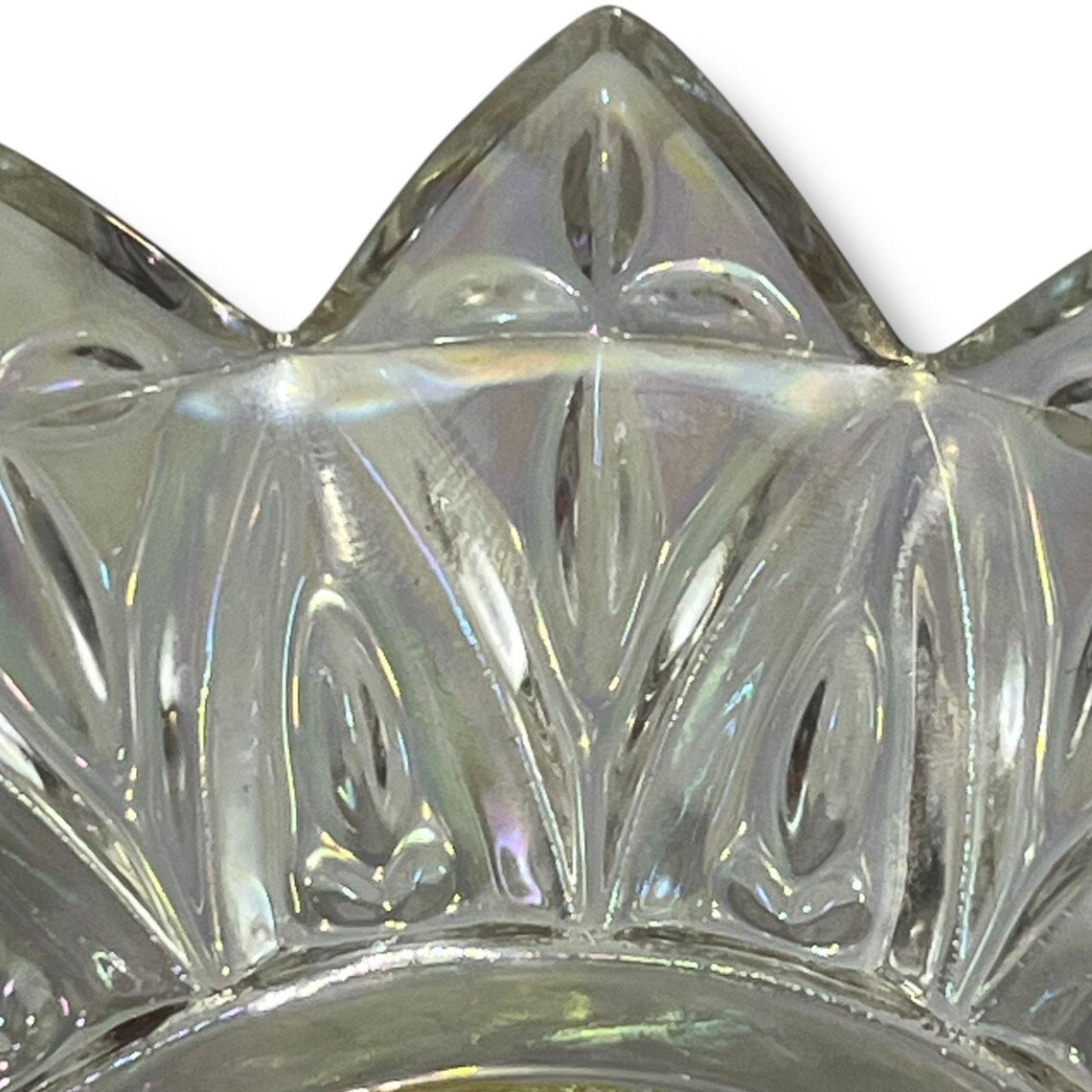 Vintage Federal Glass 1950's Clear Glass Flower Petal Pattern Dish Bowl ...