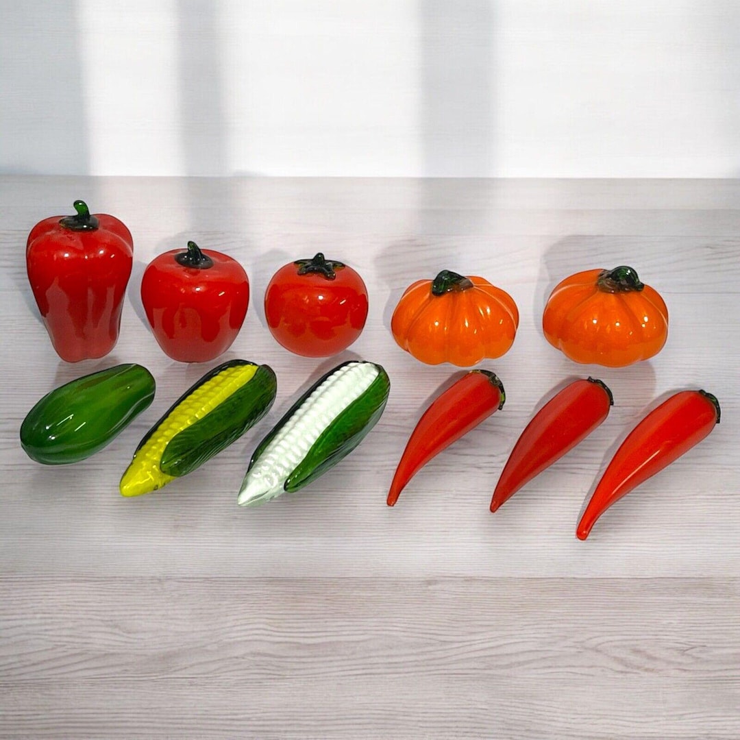 Vintage Glass Blown Vegetables Kitchen Decor Farm Lot of 11 - Etsy
