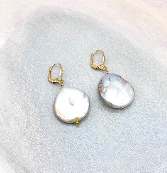 Pearl Coin Earrings