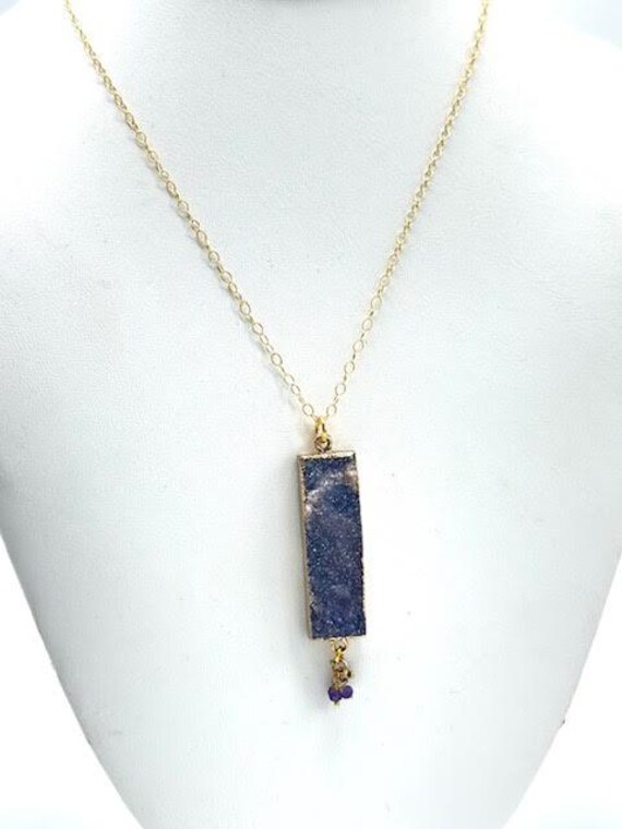 Purple Druzy Necklace