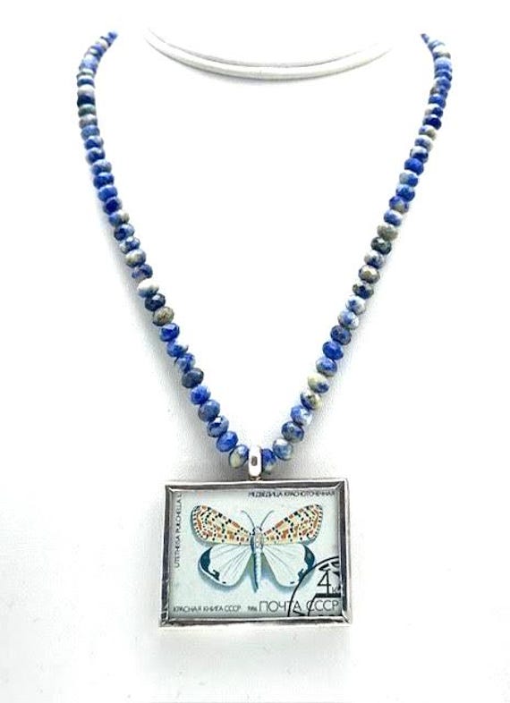 Sapphire Stamp Necklace
