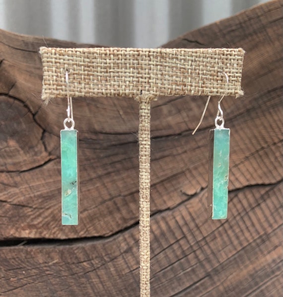 Chrysoprase Stick Earrings