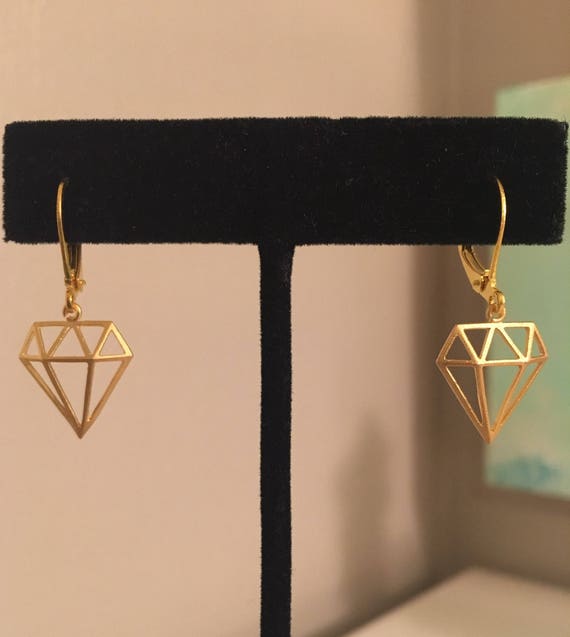Gold Diamond Charm Earring